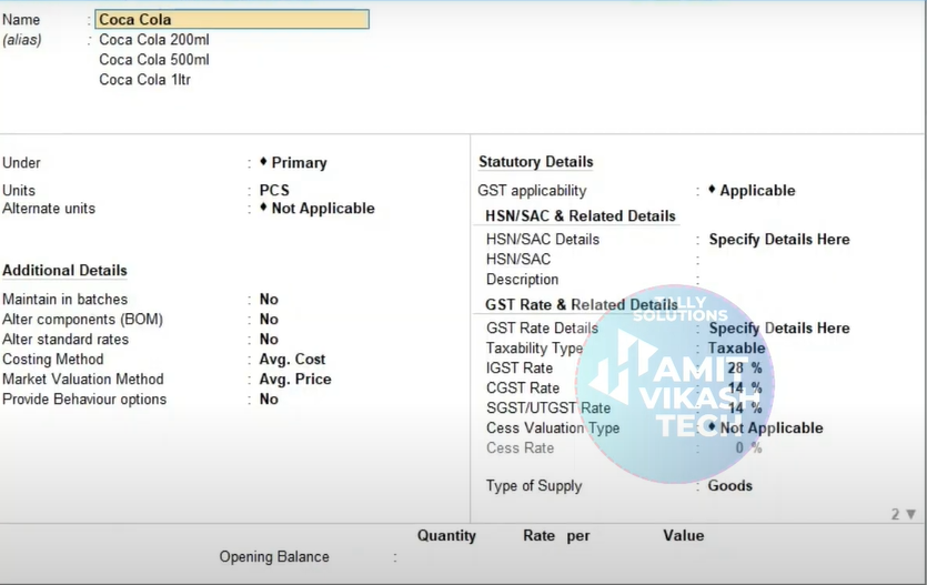 Tally TDL Stock Item Alias Name Use in Voucher Entry & Print Module