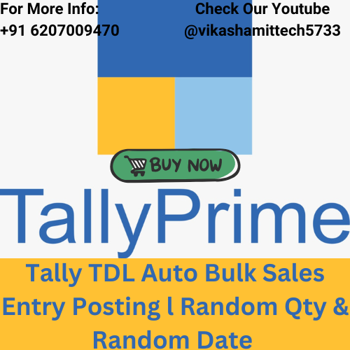 Tally TDL Auto Bulk Sales Entry Posting l Random Qty & Random Date Module