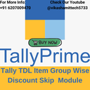 Tally TDL Item Group Wise Discount Skip  Module