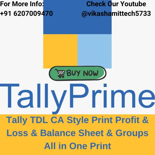 Tally TDL CA Style Print Profit & Loss & Balance Sheet & Groups All in One Print