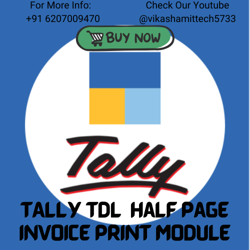 Tally TDL Half Page Invoice Print Module 